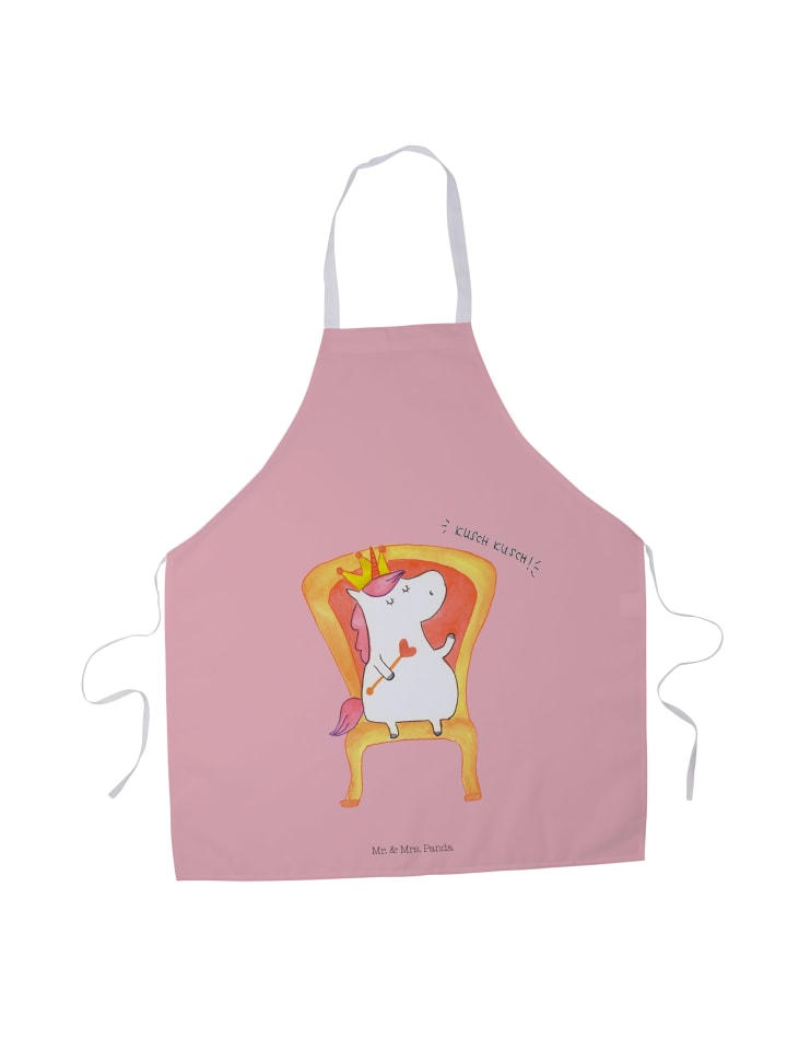 Küchenschürze Einhorn König ohne Spruch in Rot Pastell