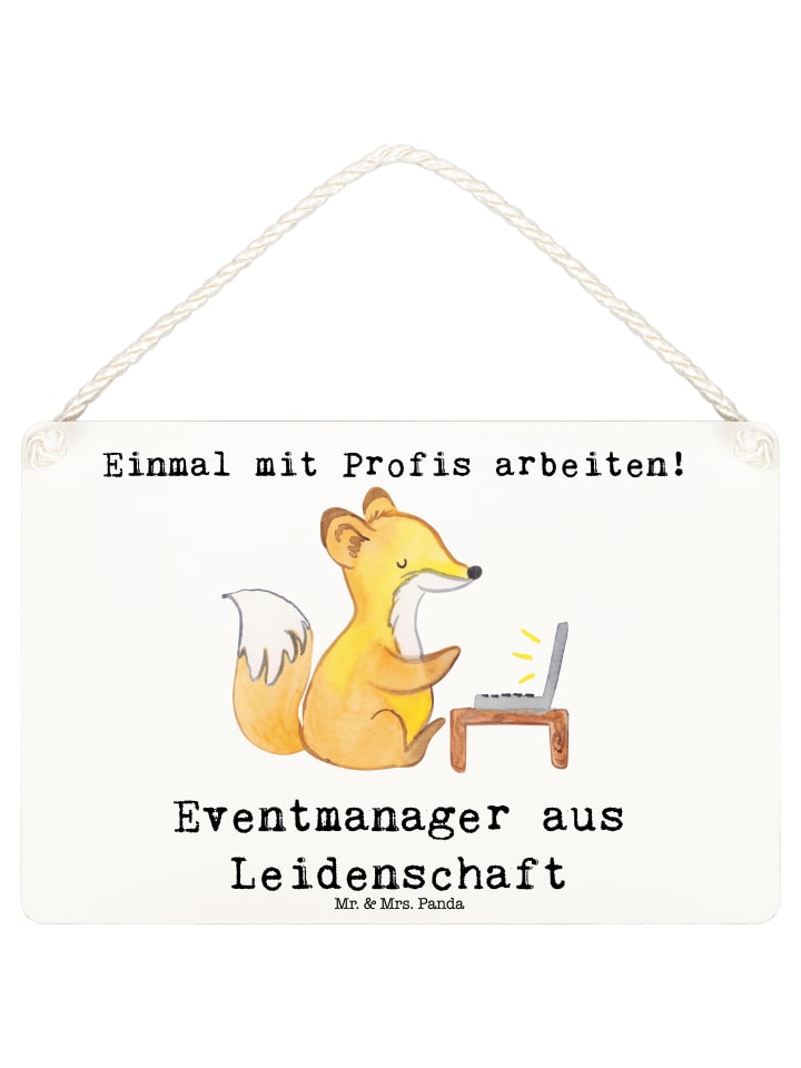 Schild Eventmanager Leidenschaft mit Spruch in Weiß