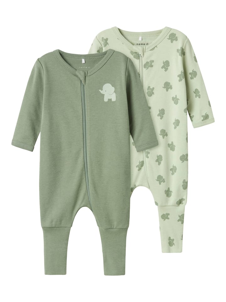 Jungen Strampler "Elefant" 2er Pack in Sea Foam