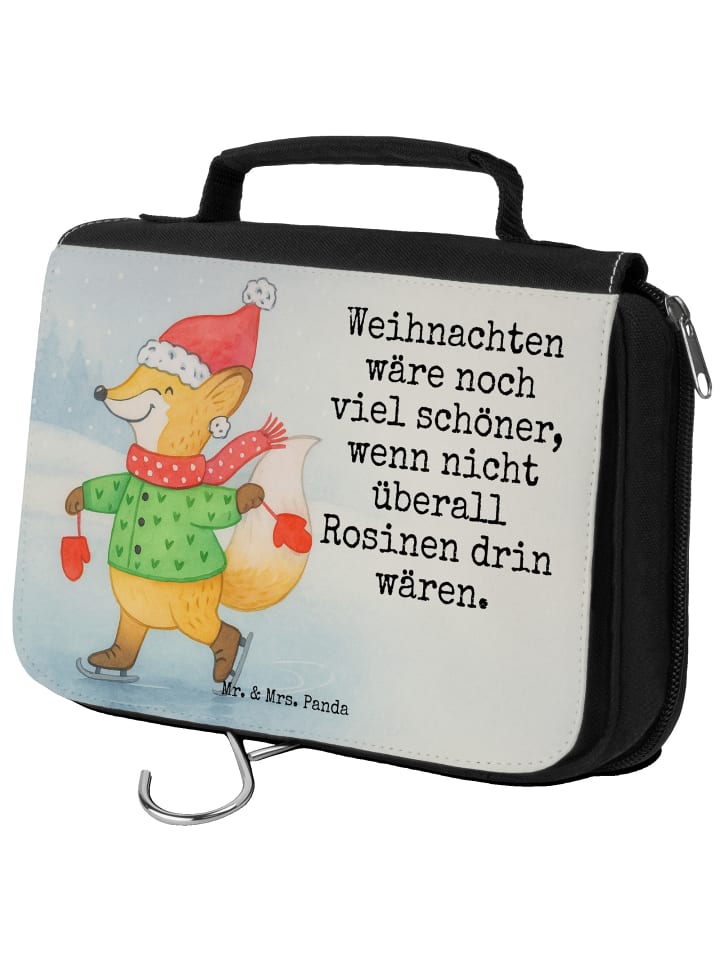 Kosmetiktäschchen Fuchs Schlittschuhe Design m... in Weiß