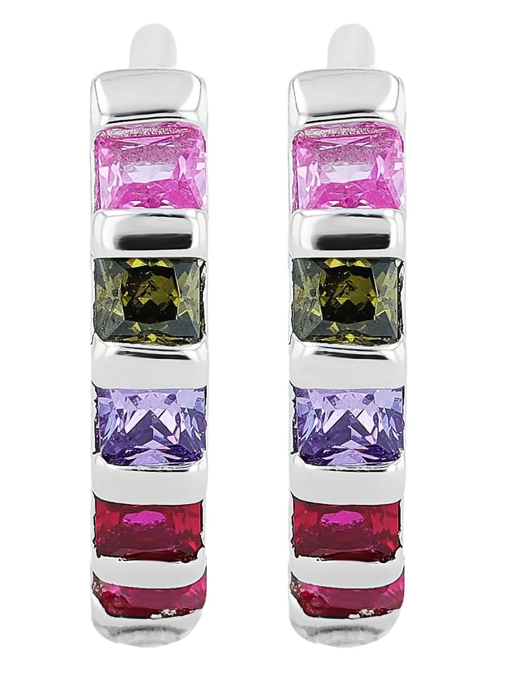 Damen Ohrringe – Creole aus 925 Silber in weiß
