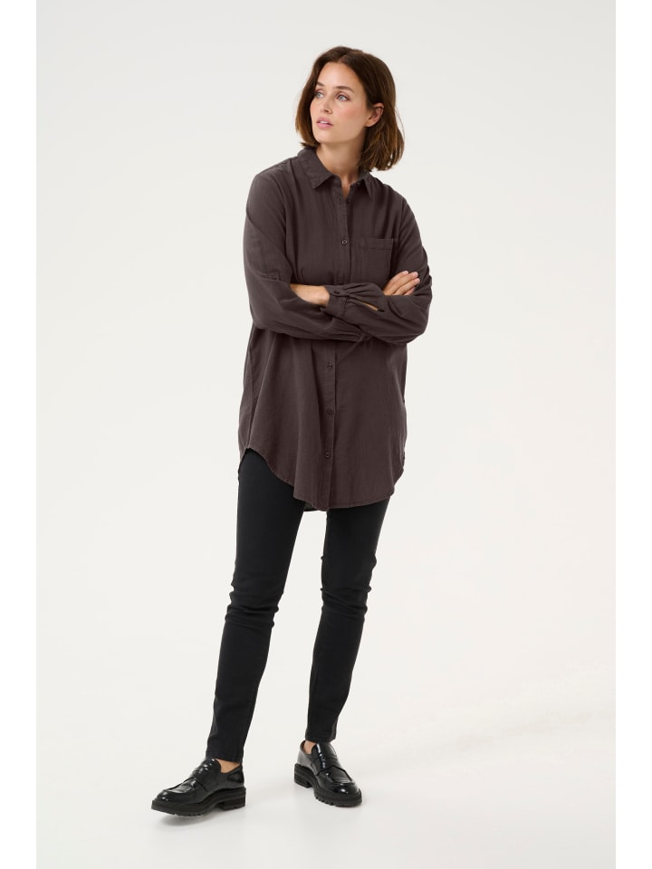 Langarm - Hemd KAnaya Loose fit in Black Oyster