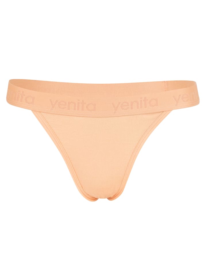 Triangel String aus Viskose Damen Tanga in Peach