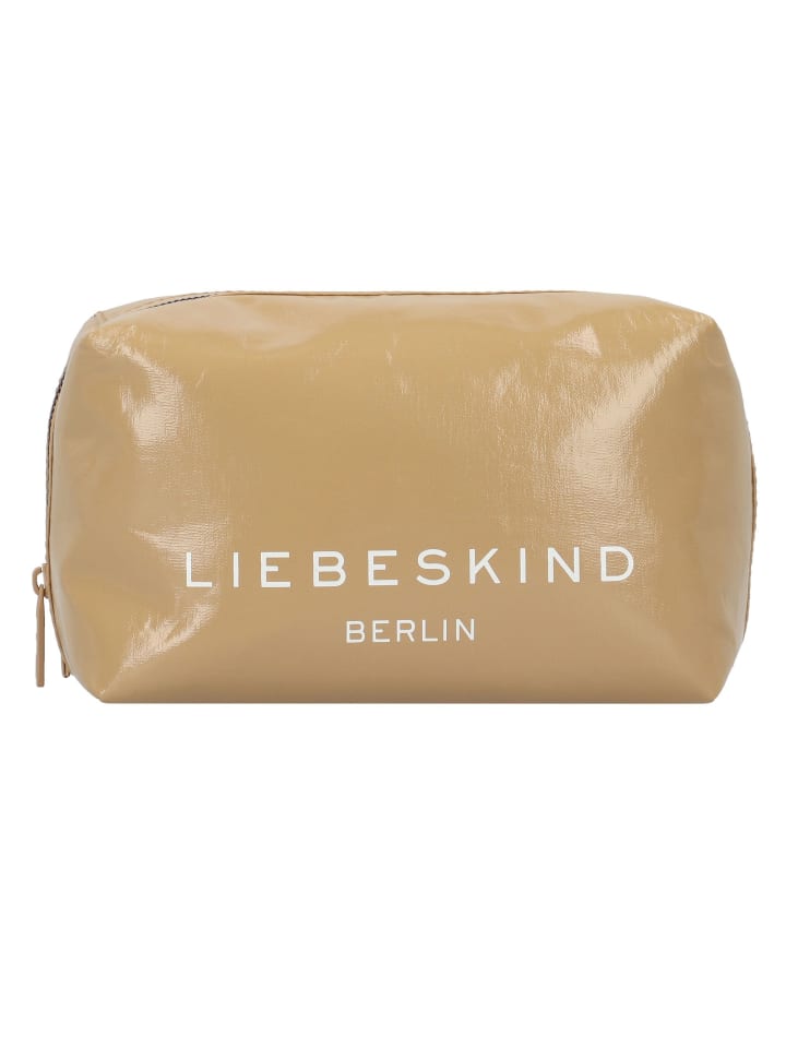 Kulturbeutel S Leder 18 cm beige