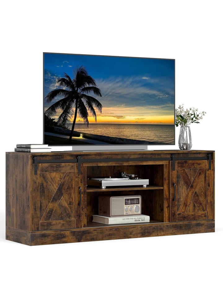 TV Schrank mit 2 Schiebetüren 150 x 39 x 60 cm in Braun