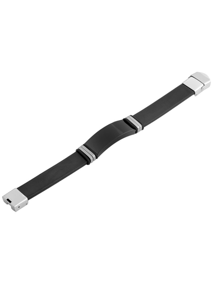 Unisex Armband aus Leder 21 cm in schwarz