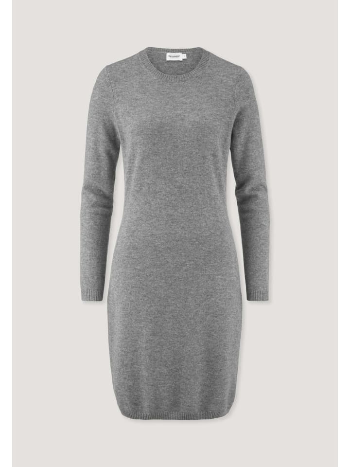Hessnatur Strickkleid Regular aus Bio-Schurwolle mit Cashmere in grau