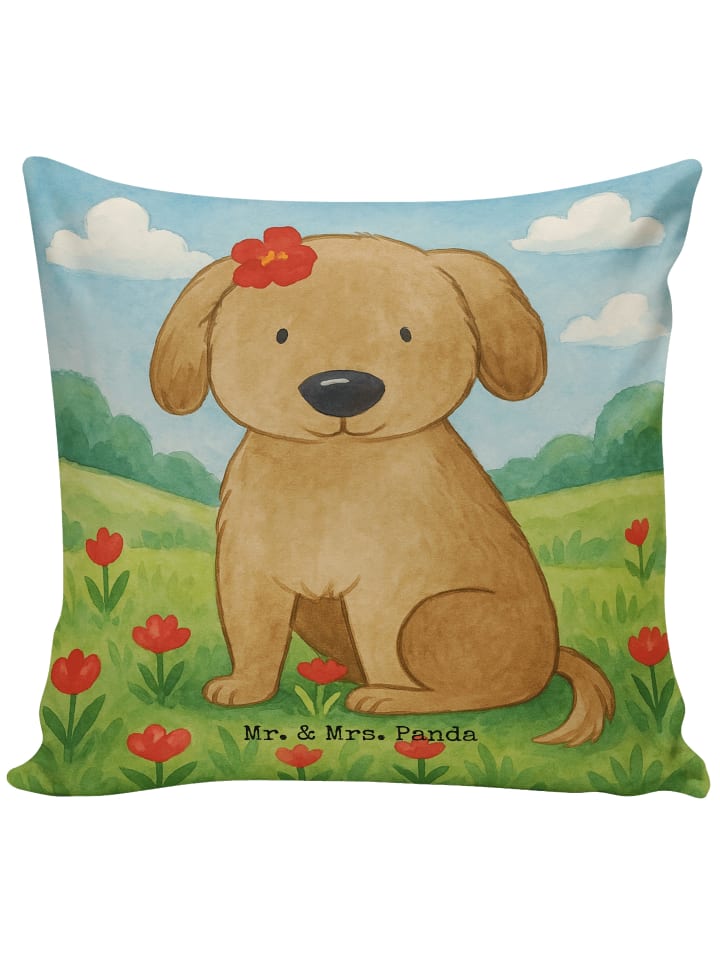 Kuschelkissen 40x40 Hund Dame Design ohne Spruch in Weiß