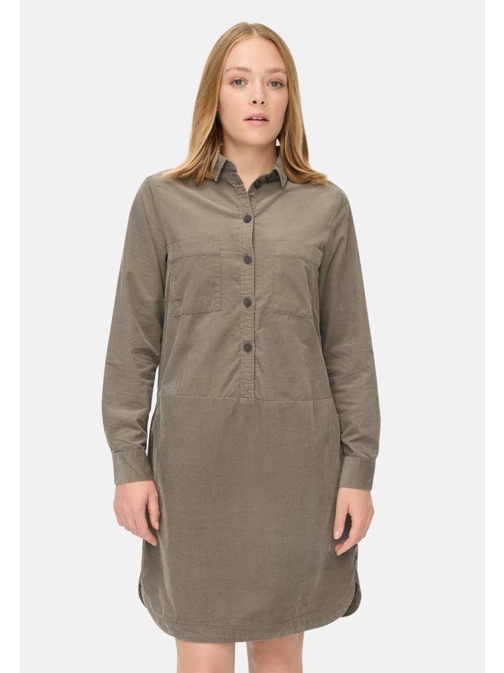 Kleid aus reiner Baumwolle in Graugrün