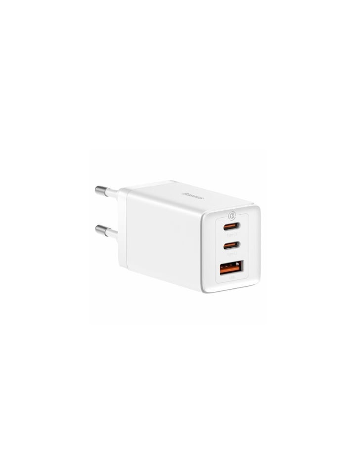 Baseus Wandladegerät Fast Charge 2xUSB-C + USB, 65W (weiß)