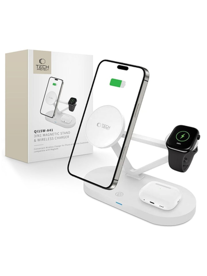 Tech Protect QI15W A41 3in1 kabelloses Ladegerät mit MagSafe