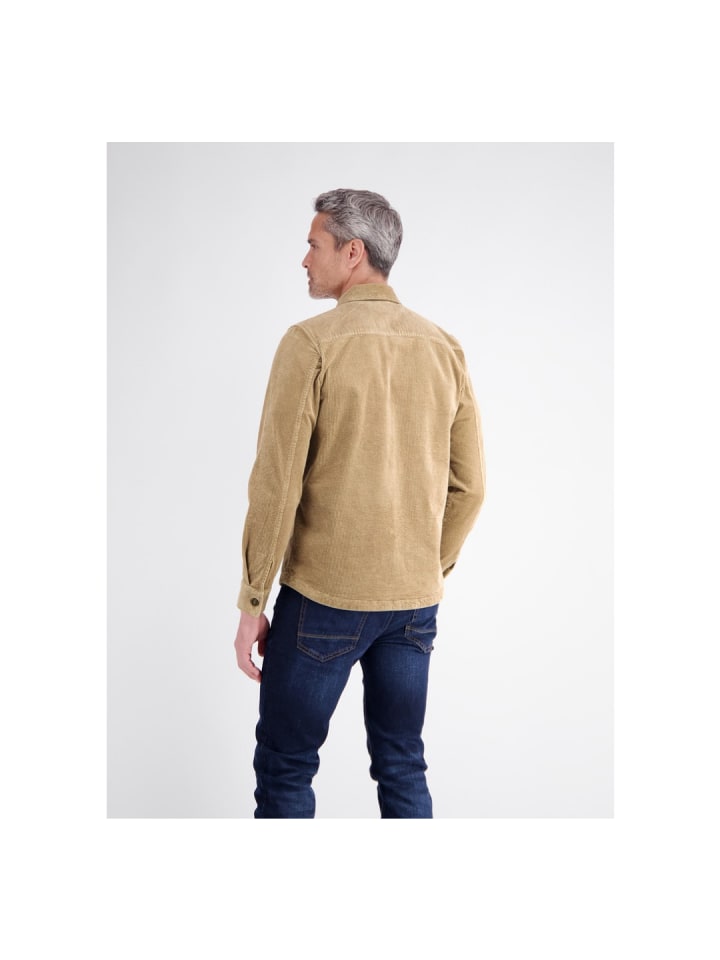 Langarmhemd in gravel beige