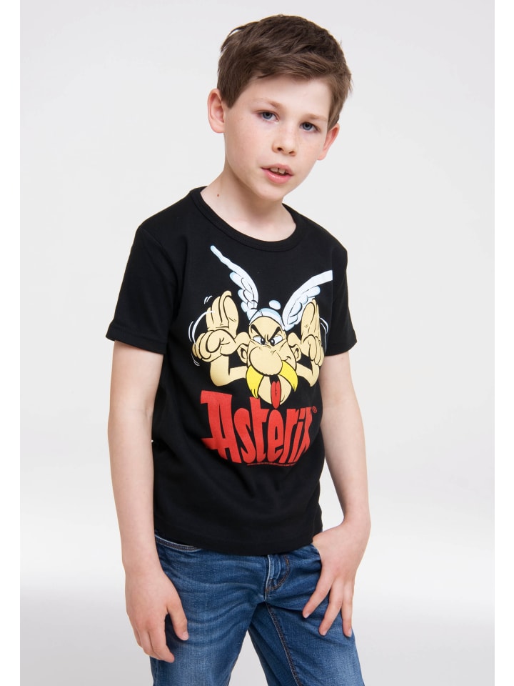 Logoshirt T-Shirt Asterix - Grimasse in schwarz günstig kaufen | limango