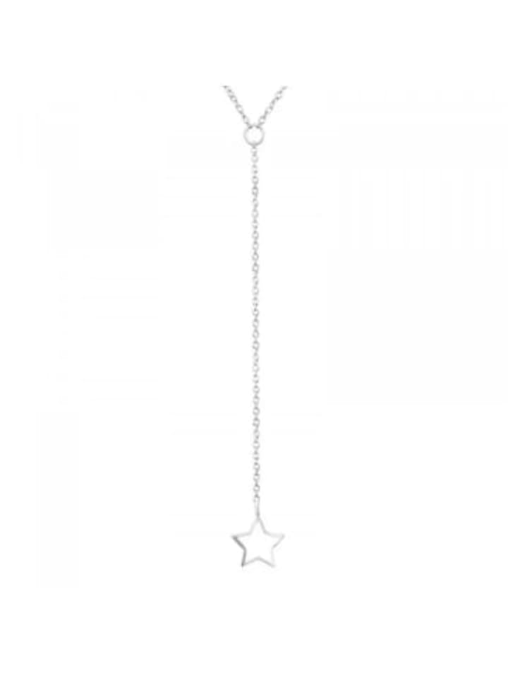 Kette mit Anhänger Y-Design STERN in 925 Sterling Silber in silber