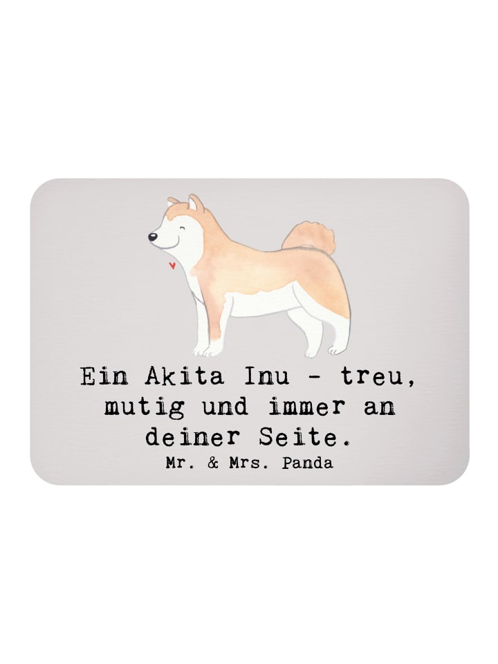 Magnet Akita Inu Freund mit Spruch in Grau Pastell