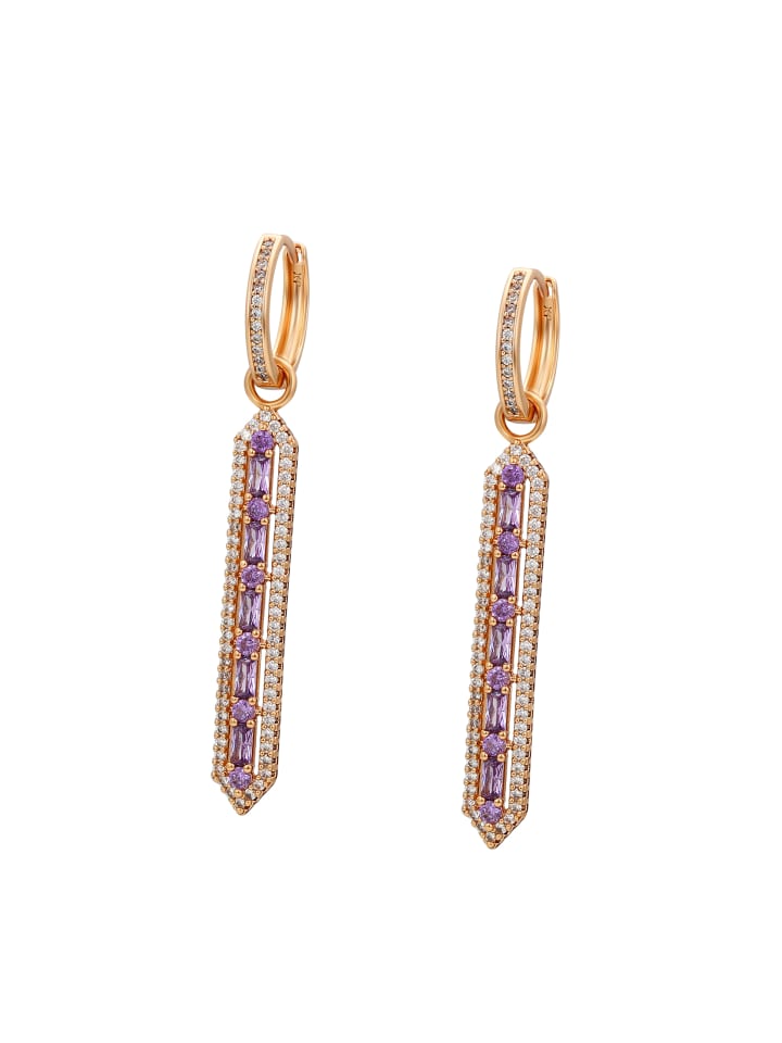 Women Earrings in Rose Gold Violet