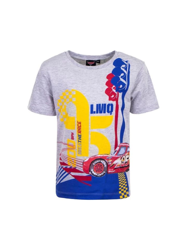 Cars T-Shirt für Kinder Kurzärmelig und Weich aus Baumwolle in Grau