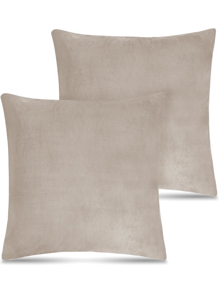 2 Kissenbezüge Tamara in Taupe