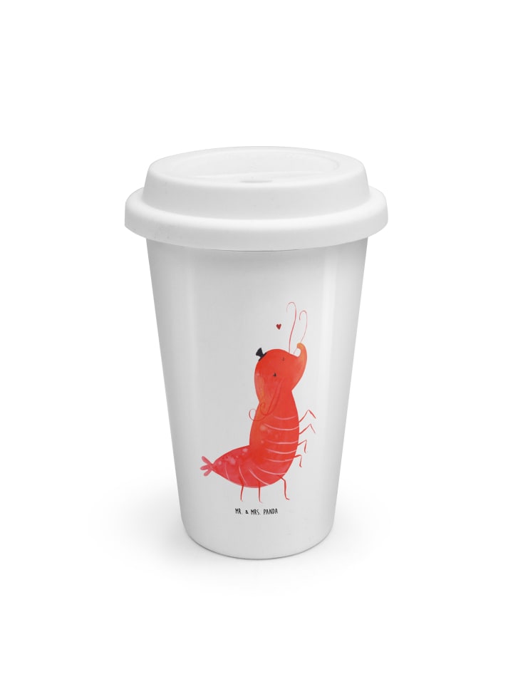 Kaffeebecher To Go Garnele Franzose ohne Spruch in Weiß
