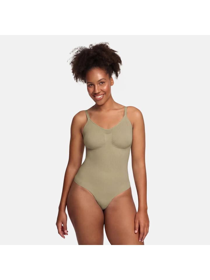 Figurformender Body mit String in Olivgrün