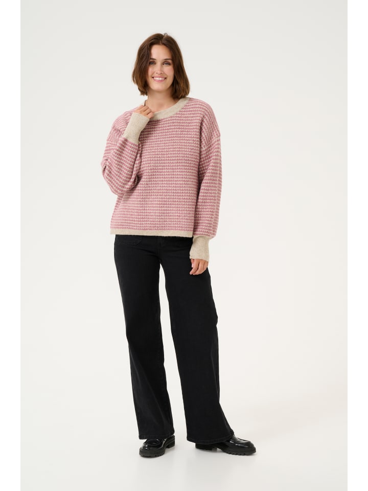 Strickpullover KAellery Loose fit in Feather Gray/ Rose Structure