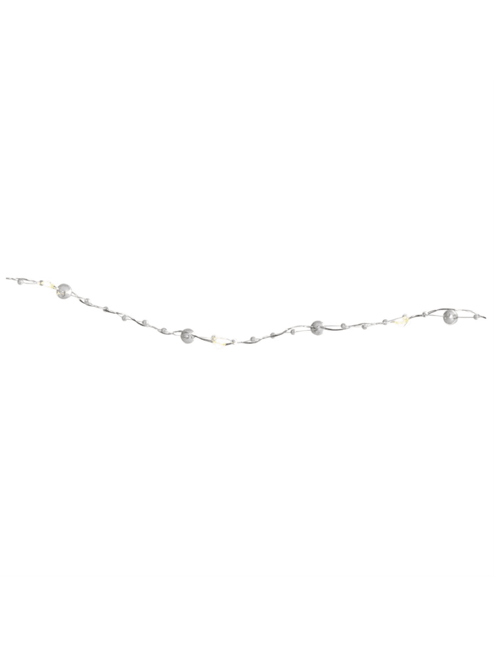 LED Lichterkette Perlen 20 LED am Silberdraht L: 1,9m in transparent