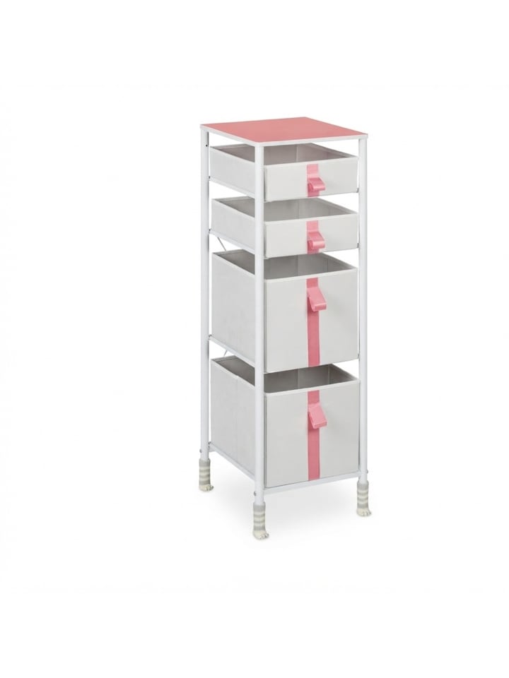 Kinder-Kommode in Weiß/ Rosa - (B)36 x (H)109,5 x (T)40,5 cm