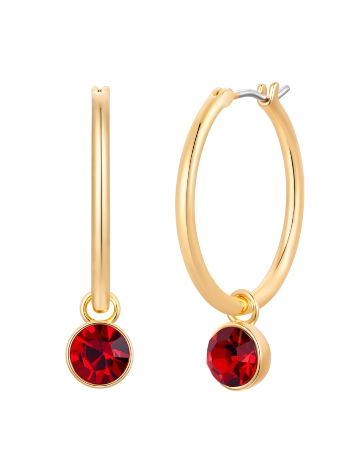 Creolen aus Messing mit Glaskristall in gelbgold