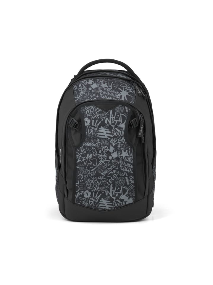 Schulrucksack MATCH PLUS "Street Ink" in Schwarz