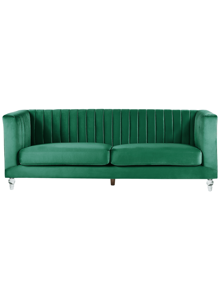 3-Sitzer Sofa ARVIKA in Grün/Transparent - (W) 204 x (H) 75 x (L) 78 cm