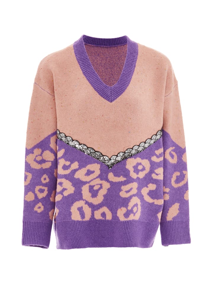 Damen Strickpullover in Lavendel Rosa