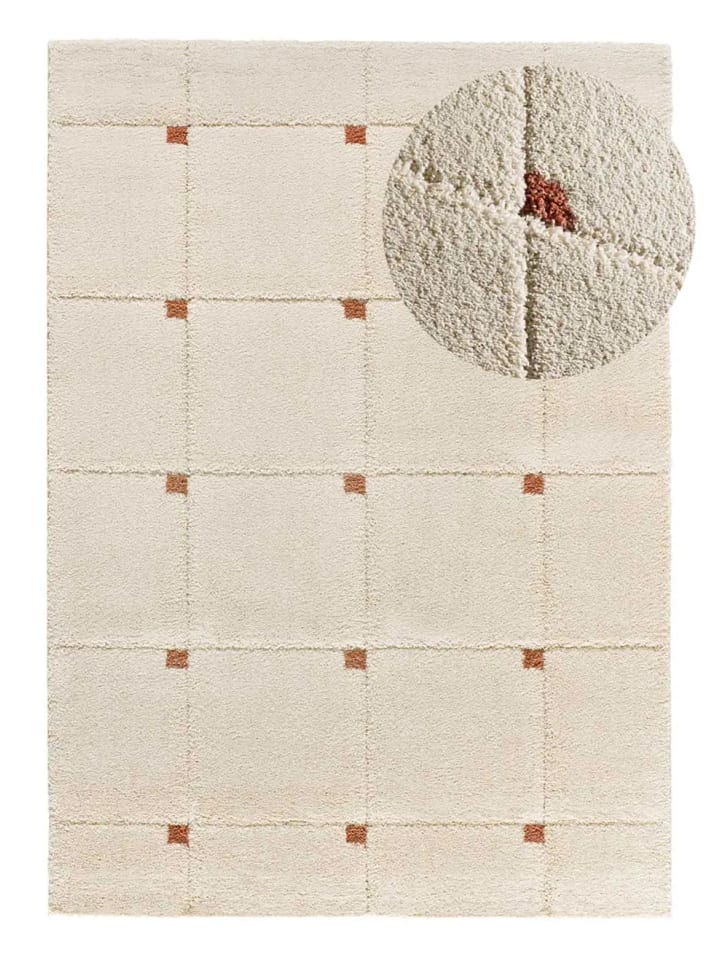 Hochflor-Teppich BRENDA in weiß