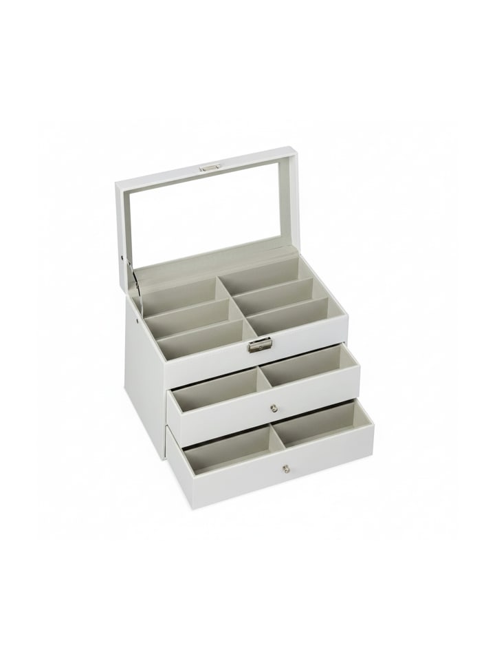 Brillenbox in Weiß - (B)33,5 x (H)22,5 x (T)19 cm