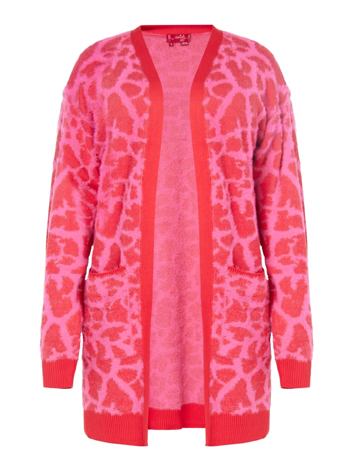 Women Cardigan in Pink Rot