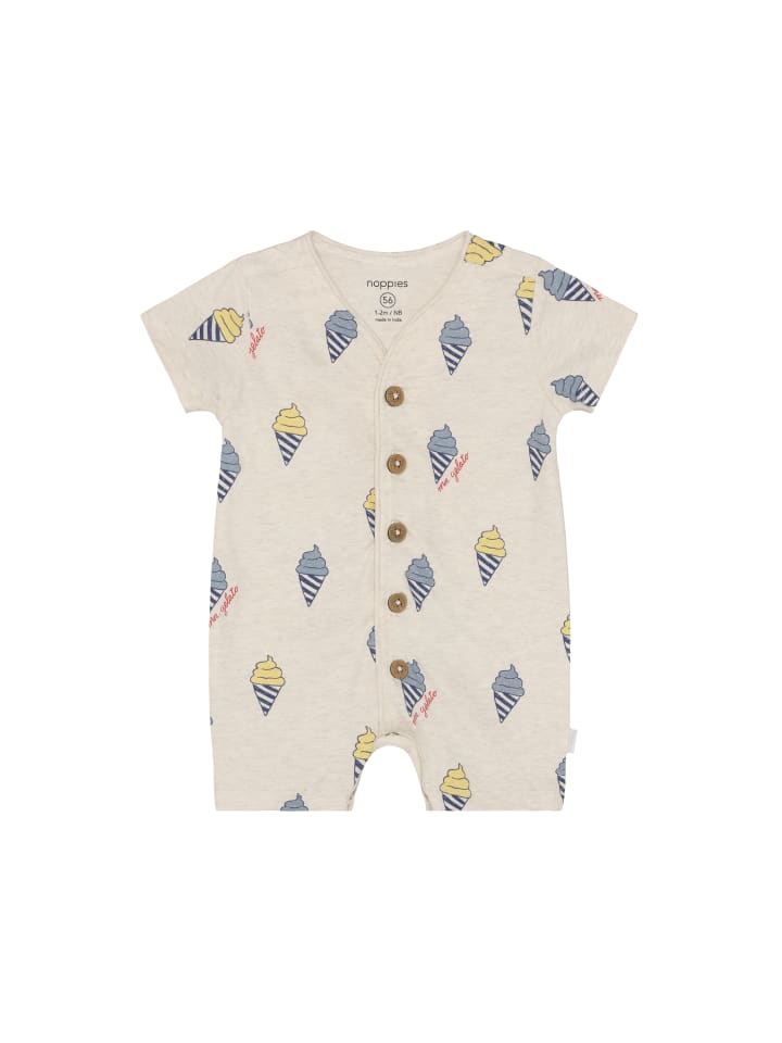 Strampler All Over Print in Oatmeal Melange
