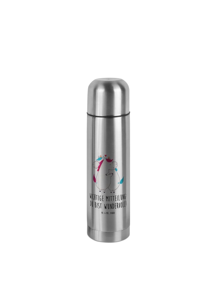Thermobecher Einhorn Mitteilung mit Spruch in Transparent