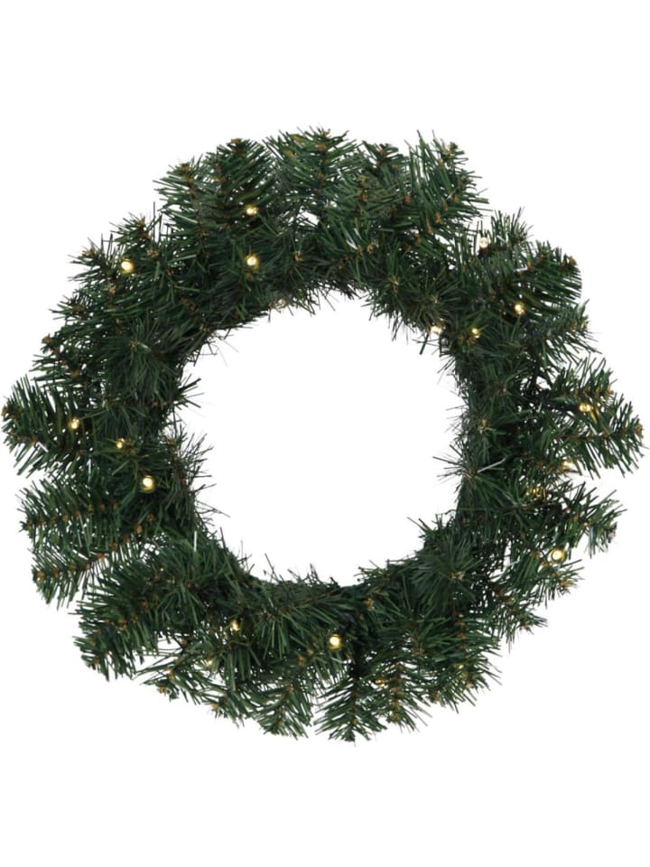 LED Tannenkranz Türkranz 20LED Weihnachtskranz Timer D: 38cm in grün
