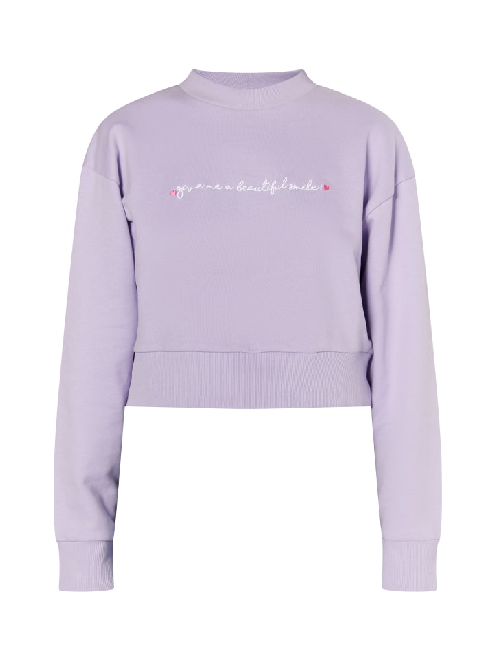 Damen Sweatshirt Cropped in Violett
