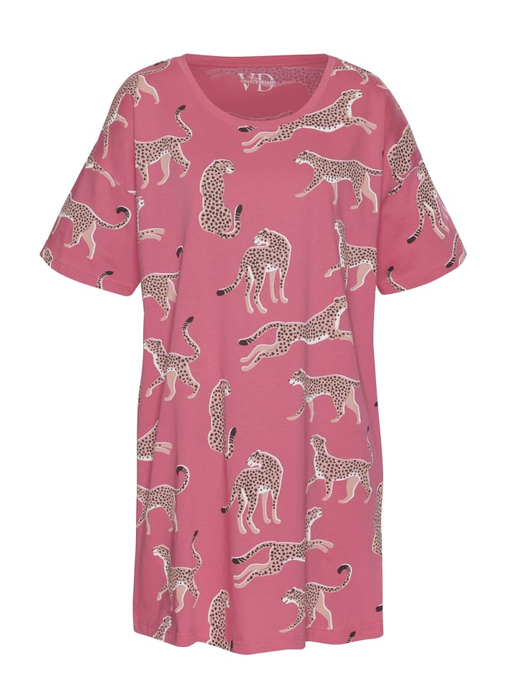 Sleepshirt in pink-gemustert