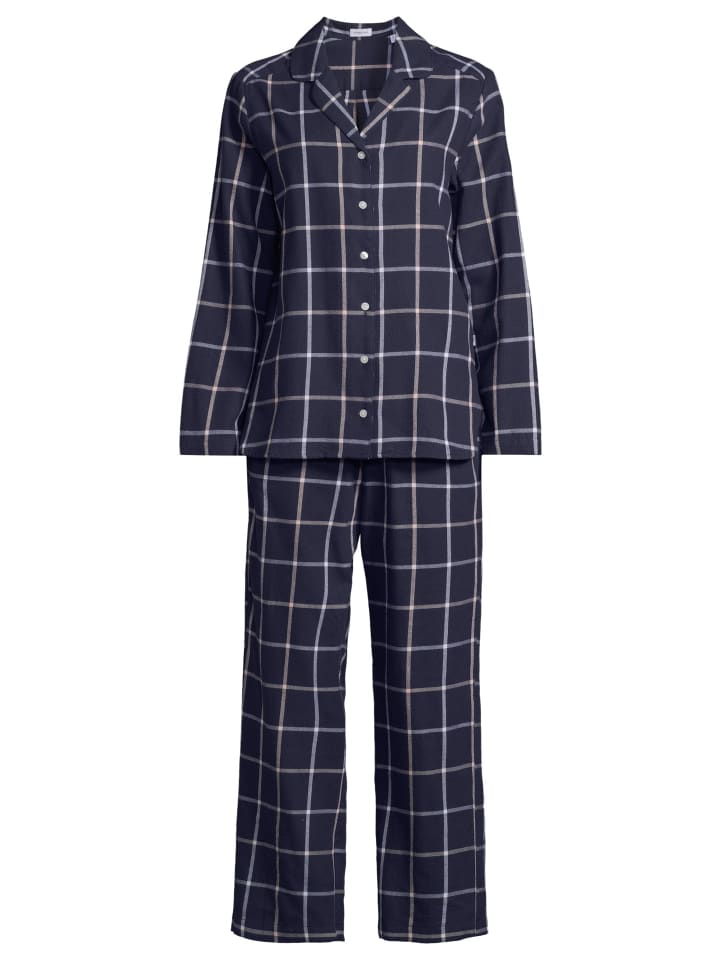 Schlafanzug Classic Flanell in Navy
