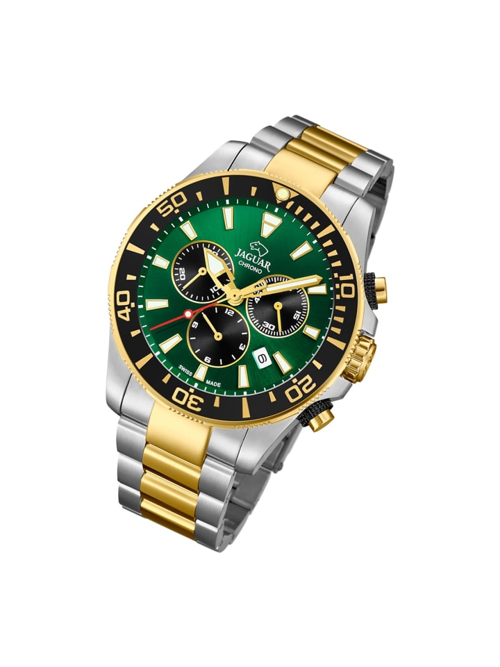 Chronograph-Armbanduhr Jaguar Executive silber, gold groß (ca. 44mm)