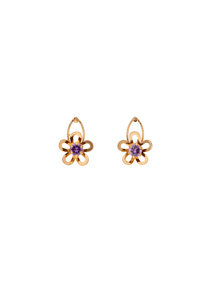 Women Earrings in Rose Gold Violet