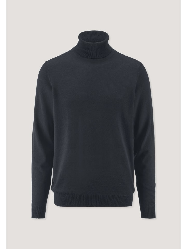 Hessnatur Rollkragenpullover Regular aus reiner Bio-Merinowolle in marine