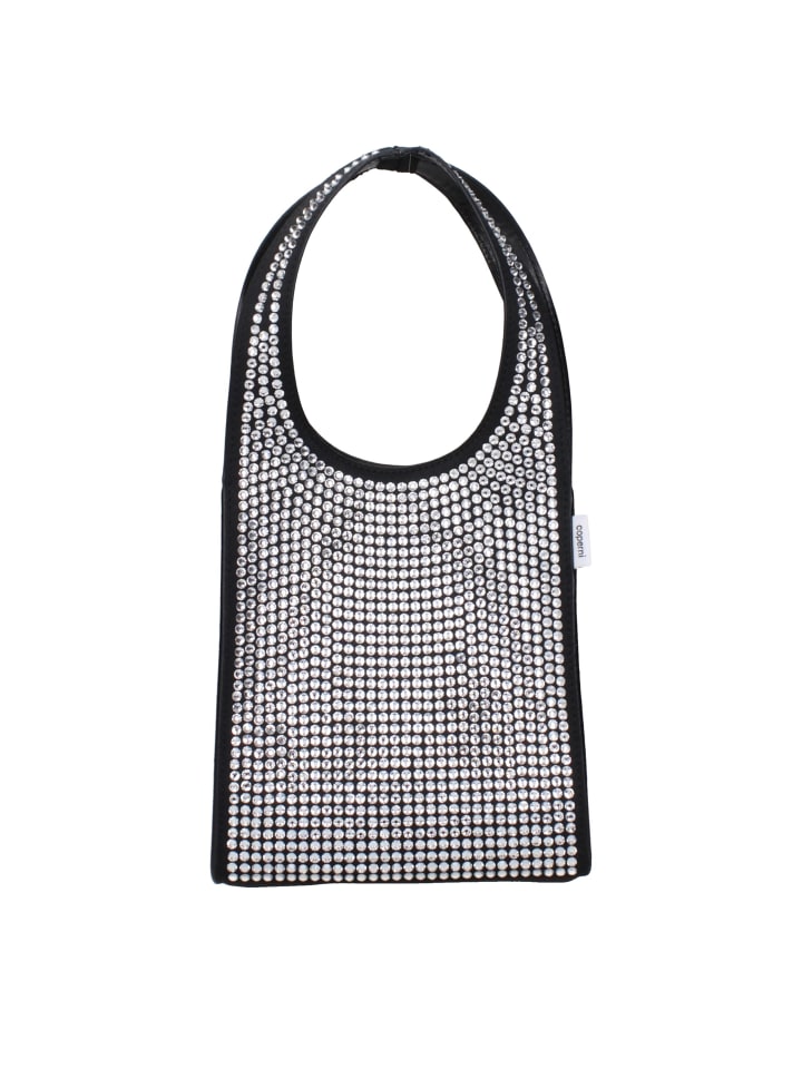 Schwarz Stoff Handtasche