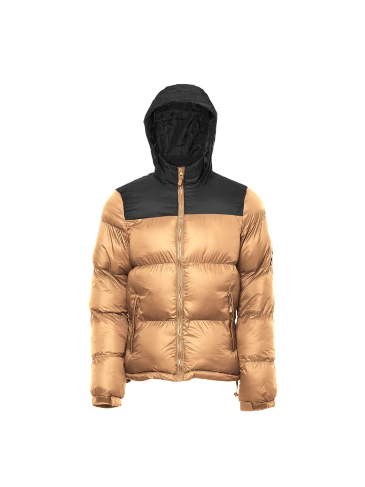 Herren Wattierte Steppjacke in Kamel Schwarz