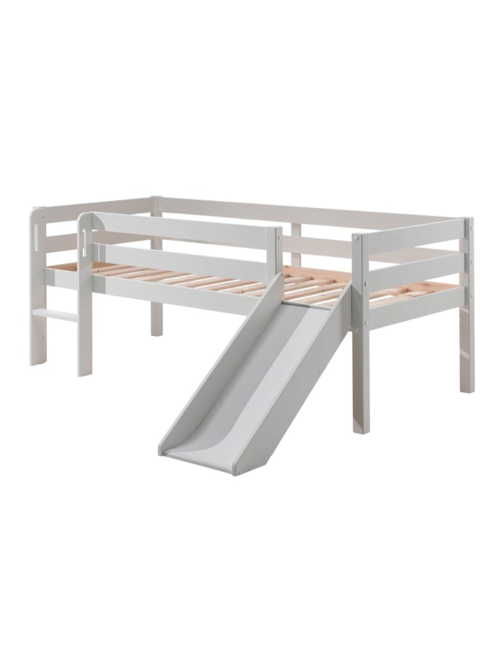 KOJENBETT mit Rutsche Karolina 208x83x175 aus Massivholz in Weiß