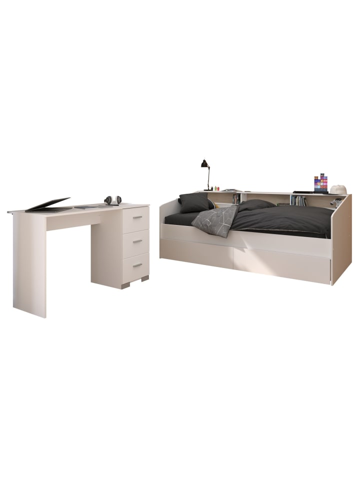 Kinderzimmer Set Parisot Sleep 3-tlg. Holzdekor Weiß/Eiche