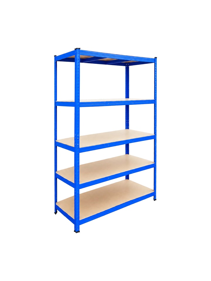 Schwerlastregal in Blau/ Braun - (B)120 x (H)200 x (T)40 cm