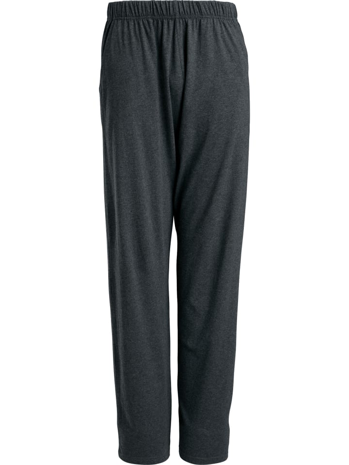 Single-Jersey Hose, lang in anthrazit meliert