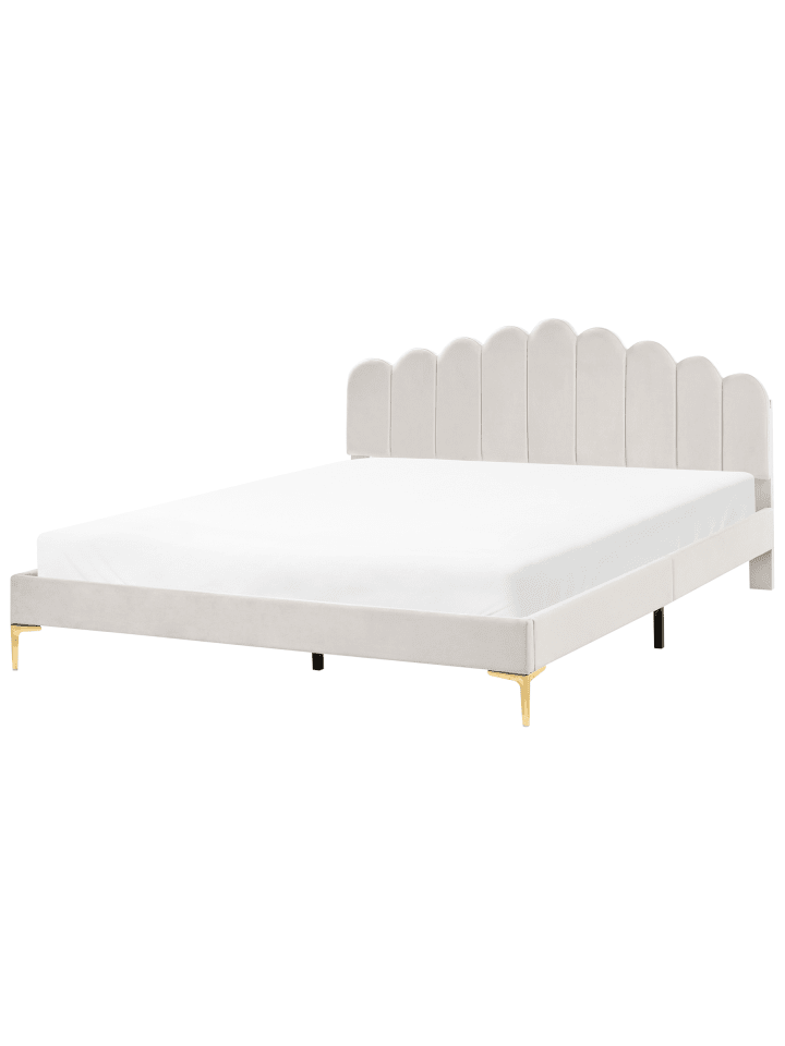 2-tlg Doppelbett SAUVIAN in Weiß/Gold